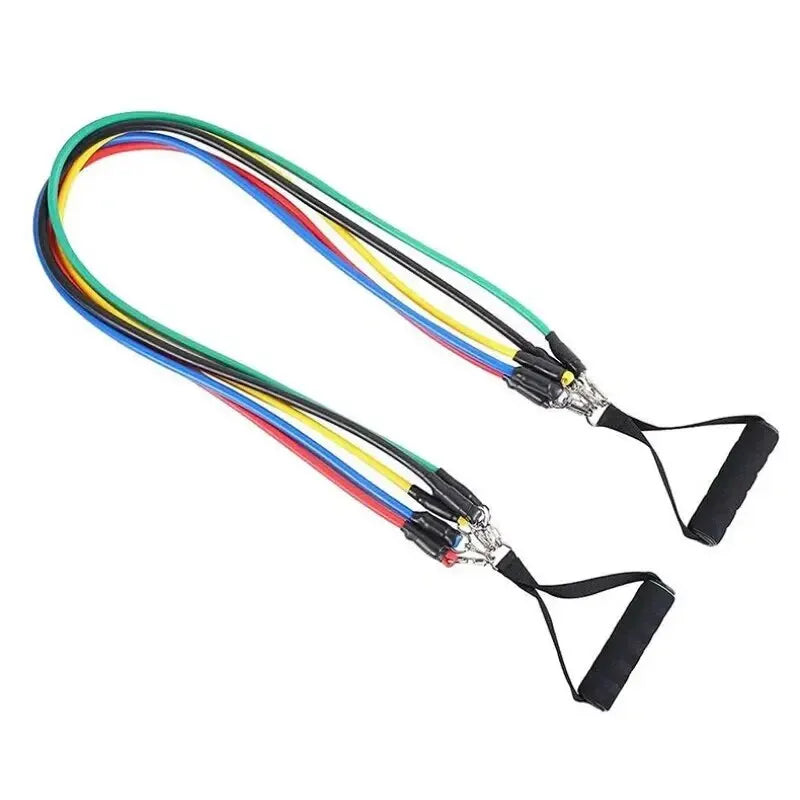 11 pièces/ensemble corde de traction, bandes de résistance, équipement de Fitness Portable, sangle de cheville, extenseur de poitrine, bande d'exercice élastique