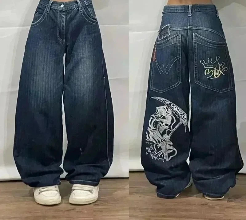 Jeans à jambes larges unisexes pour femmes, pantalons de vadrouille chauds, Street Y2K, Hip Hop, Joker Respzed, New Clearance Spot, American Fashion