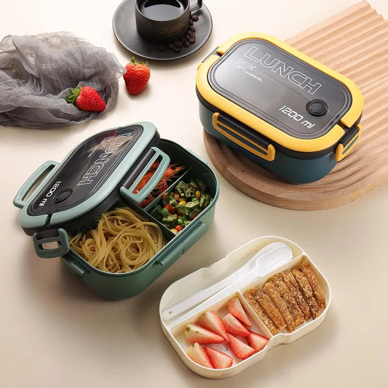 Boîte à déjeuner mignonne pour enfants, compartiments pour micro-ondes, Bento, école, Camping en plein air, pique-nique, récipient alimentaire Portable
