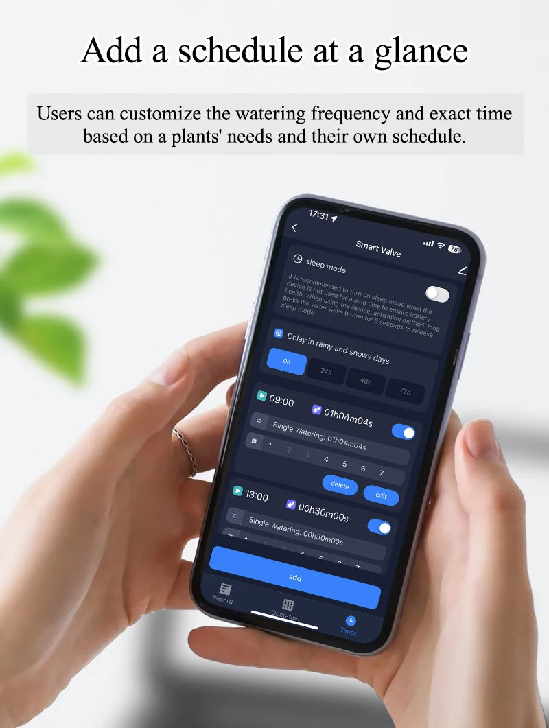Tuya Smart WiFi Watering Timer, Solar Powered Drip Irrigation System, Built-in Water Flow Recorder, Water Controller