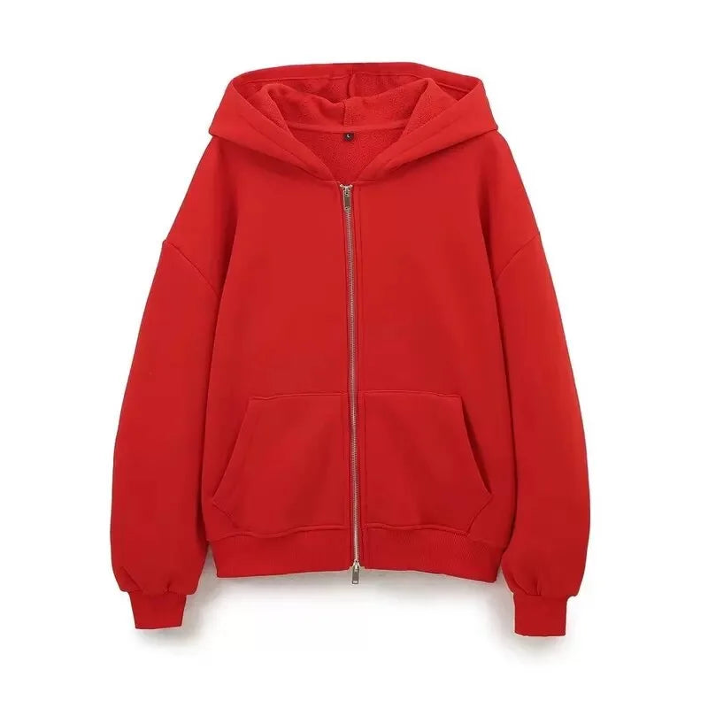 ETJ 2025 automne/hiver nouveau sport décontracté pour femmes surdimensionné sweat à capuche avec fermeture éclair jambe large vadrouille pantalons de survêtement ensemble 4174842