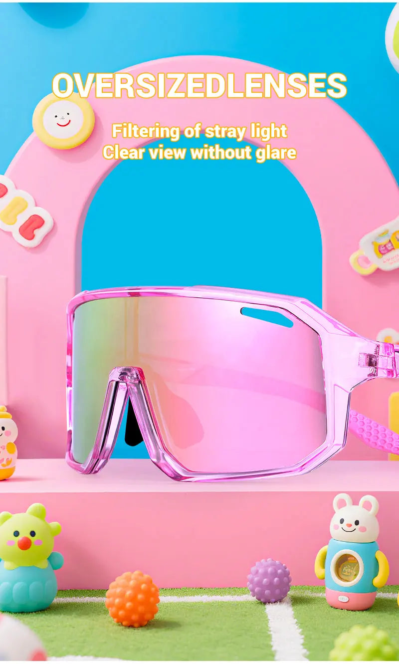 SCVCN mode enfants lunettes de soleil enfant sport lunettes garçon en plein air course patinage à roulettes lunettes de soleil fille vtt cyclisme lunettes