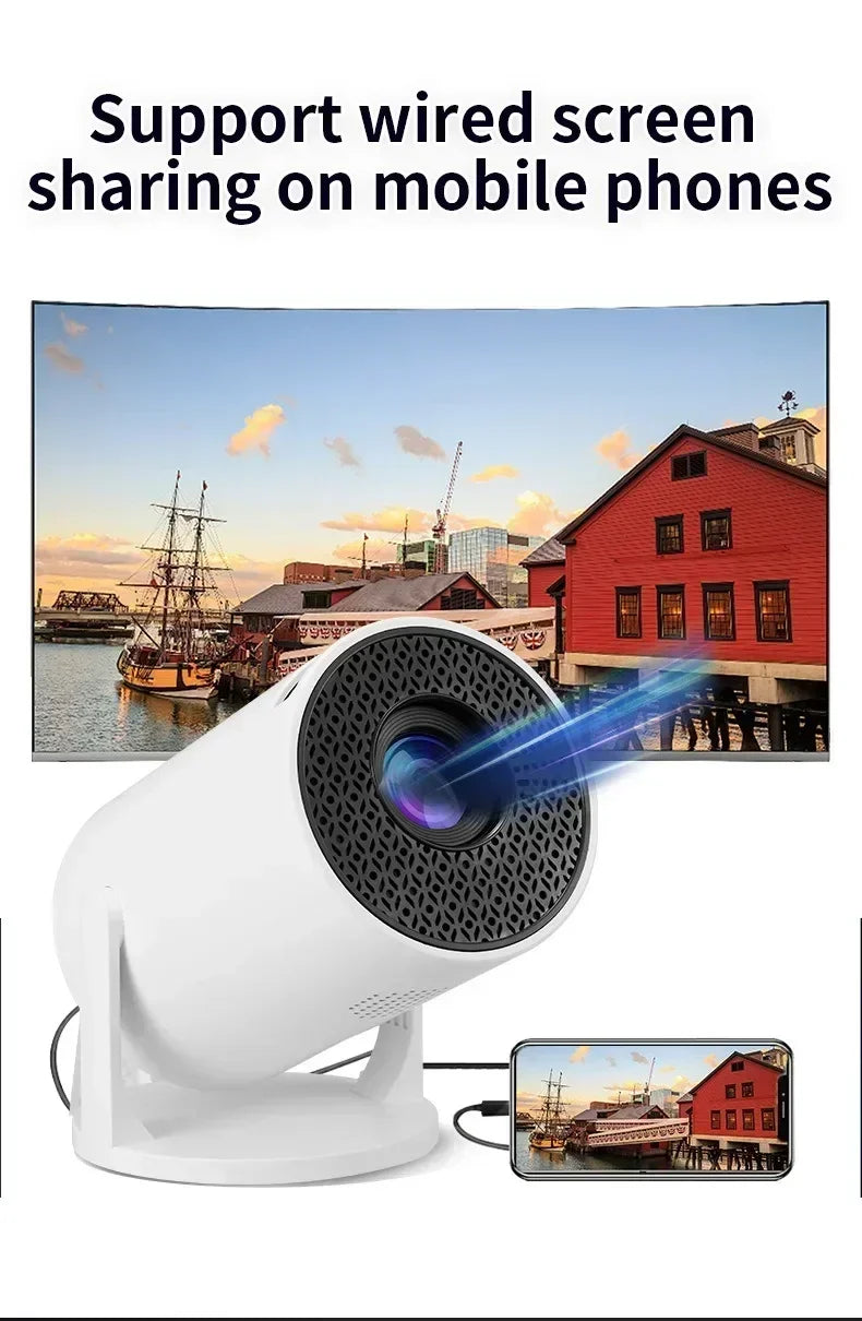 Projecteur de film extérieur 1080P LED, 270 °   Angle réglable, prise en charge USB/TV Box/téléphone/PC pour le camping