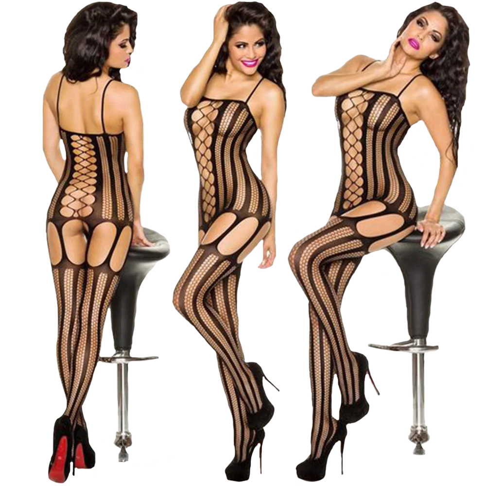 Body sexuel sans entrejambe, bas de corps Transparent creux audacieux, collants dos nu, Costumes érotiques, Lingerie Sexy en résille