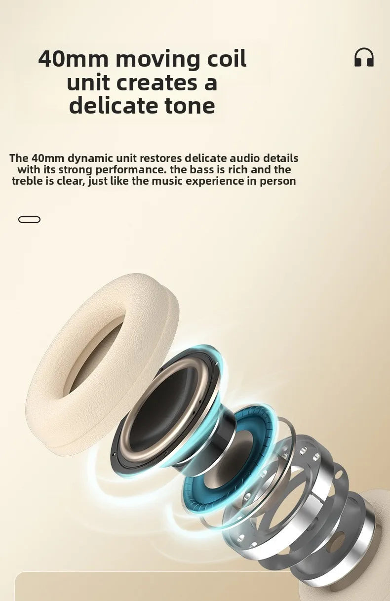 Écouteurs sans fil Bluetooth sur l'oreille casques stéréo HIFI réduction du bruit écouteurs de jeu de sport lecteur de musique avec micro cadeaux