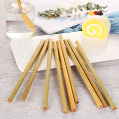 Pailles réutilisables en bambou, 30 pièces, Tube en bois creux de 10cm, pailles à boire en bambou pour cuisine, maison, fête, outil de Bar de mariage