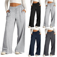 Yoga jambe droite pantalon de survêtement jambe droite femmes pantalon de survêtement ample jambe large en plein air gymnase course pantalon de survêtement décontracté