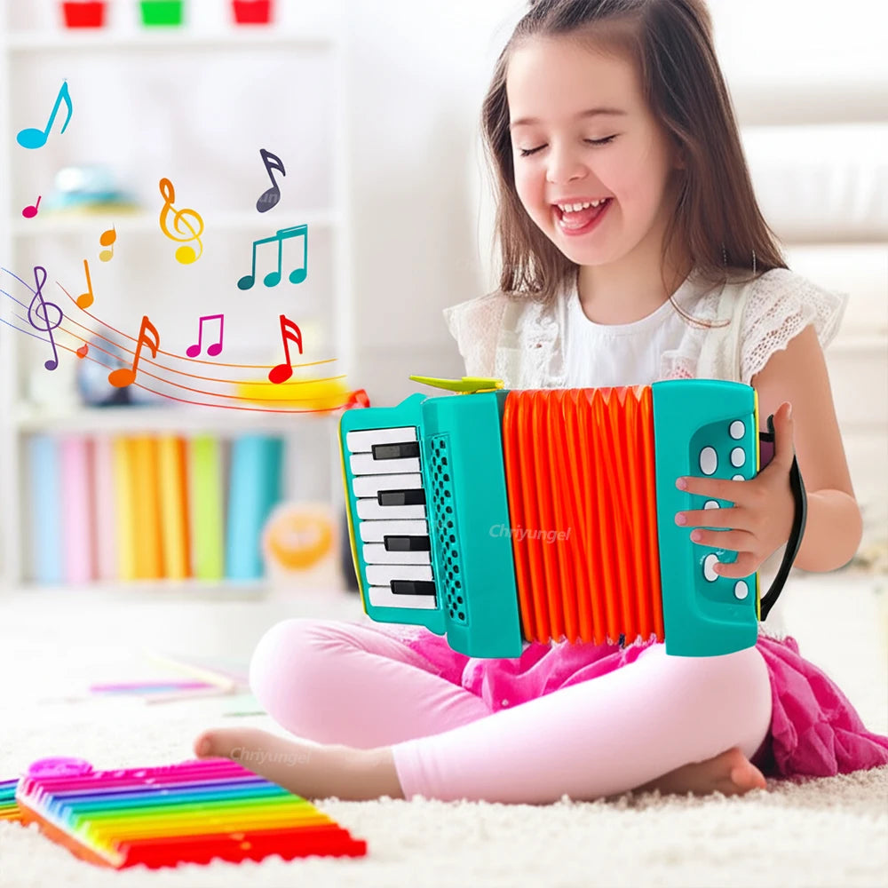 Jouet accordéon pour tout-petits, Instrument de musique, jouets éducatifs, cadeaux de développement d'intérêt musical pour enfants, garçons et filles