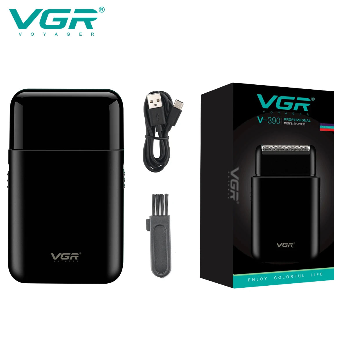 VGR Professional Electric Razor, Portable Mini Shaving Machine, USB Charging Beard Trimmer for Men, V 390