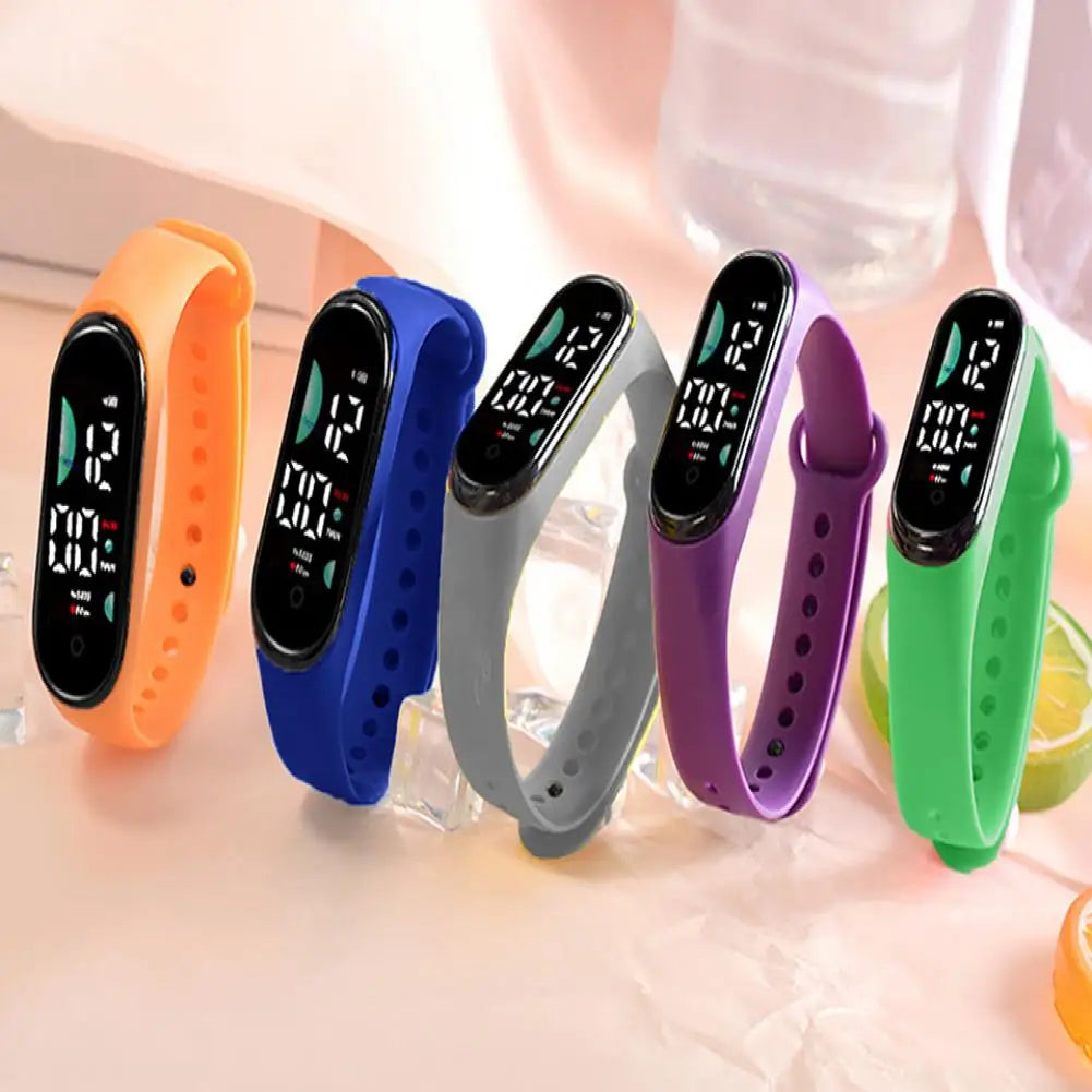 Montre de sport électronique pour enfants, étanche, grand écran de police, affichage LED, Shoous, date automatique, calendrier complet, montre numérique