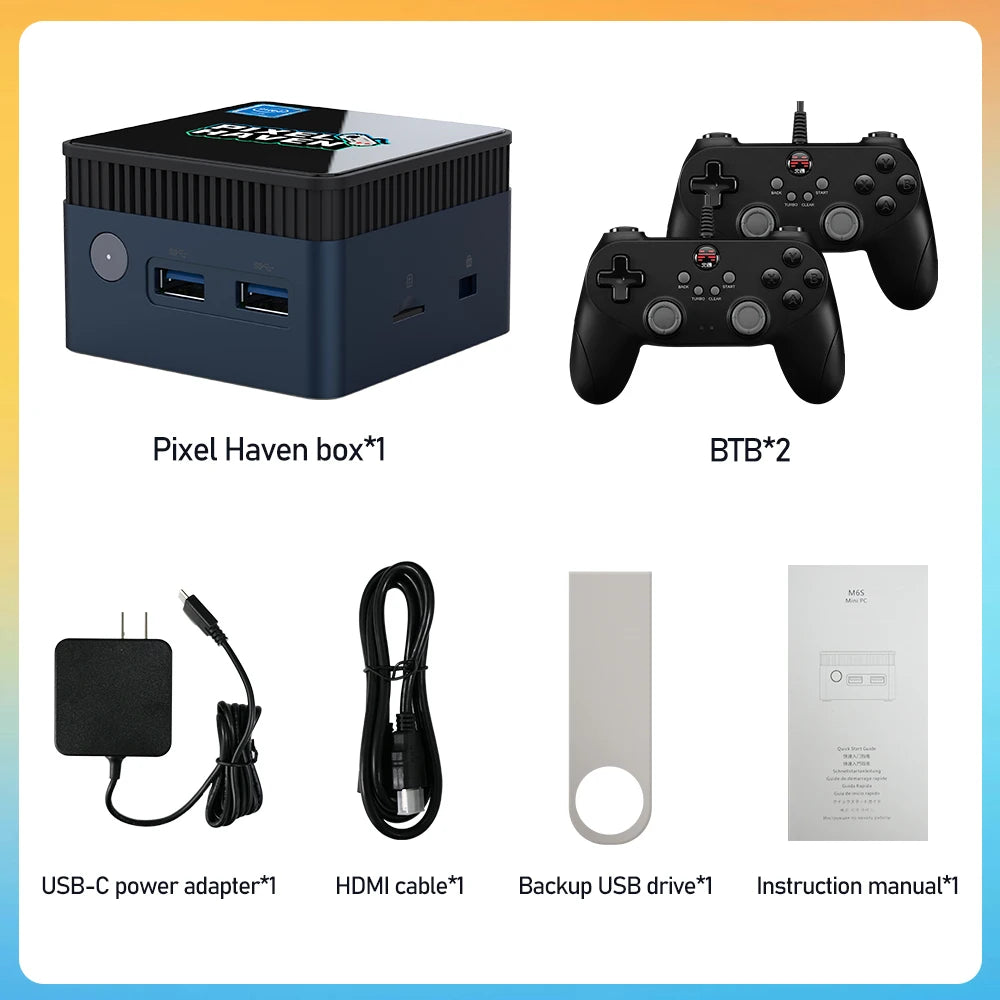 Mini PC with over 38,000 games and 48 emulators, Gaming console for PS3/PS2/Wii/WiiU/N64/NES/NDS, Windows 11, Retrobat and Playnite N100