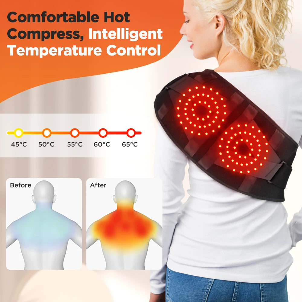 Electric heated waist massager, vibration-powered hot compression massage belt, lumbar decompression brace, lower back support, muscle relaxation