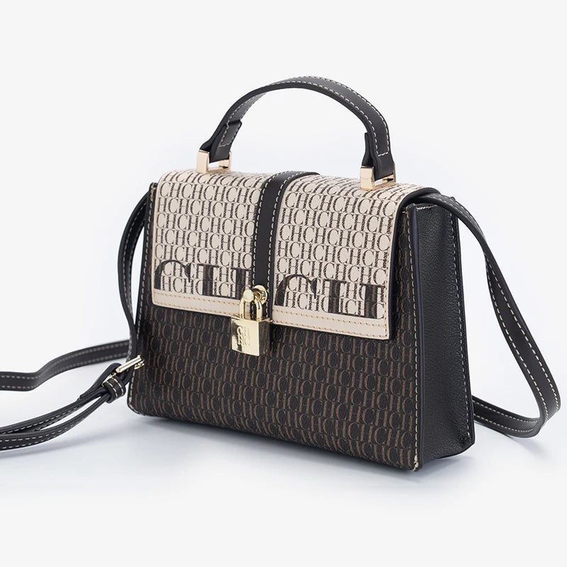 Exquisite and fashionable handbag, lightweight niche, luxury brand with lock, new casual shoulder bag for women 