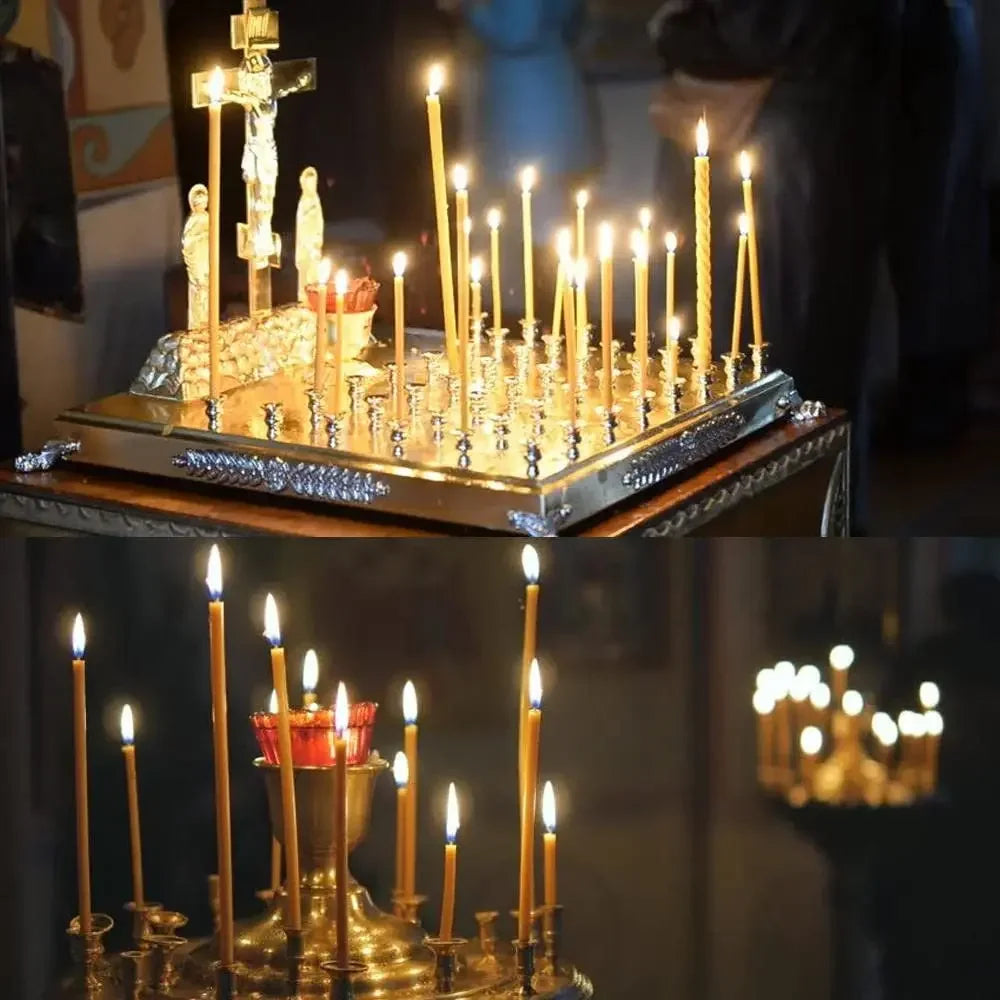 50-300 pièces bougies en cire d'abeille naturelle bougies hanukkah décoratives bougies d'anniversaire en cire d'abeille pour gâteau de prière d'église noël 6,29 pouces