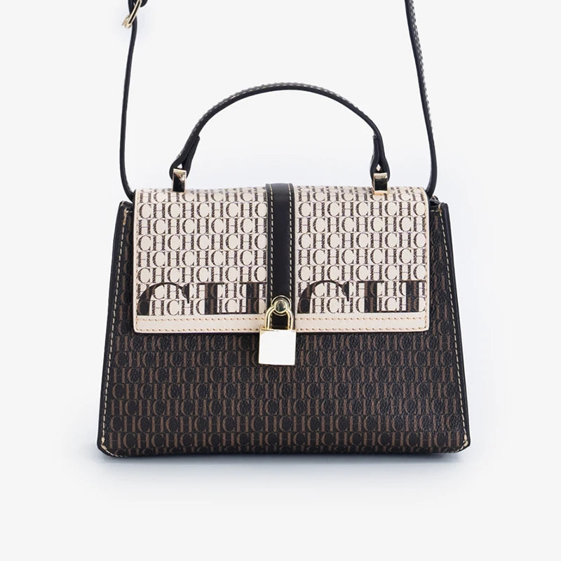 Exquisite and fashionable handbag, lightweight niche, luxury brand with lock, new casual shoulder bag for women 