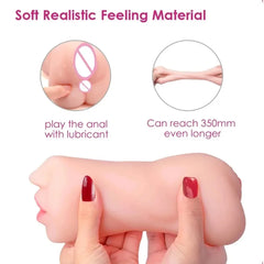 Adult male sex toy, airplane cup, yellow chewing cup, 3D, deep throat, realistic female vagina, anus, three holes, pocket pussy, 18+ XXX