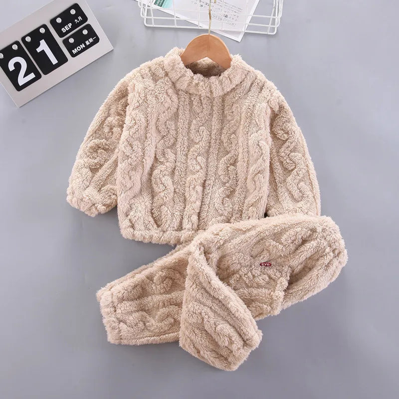 Pyjama chaud en forme de sourire pour garçon et fille, vêtement de nuit pour enfant de 1 à 4 ans, couleur unie, automne et hiver