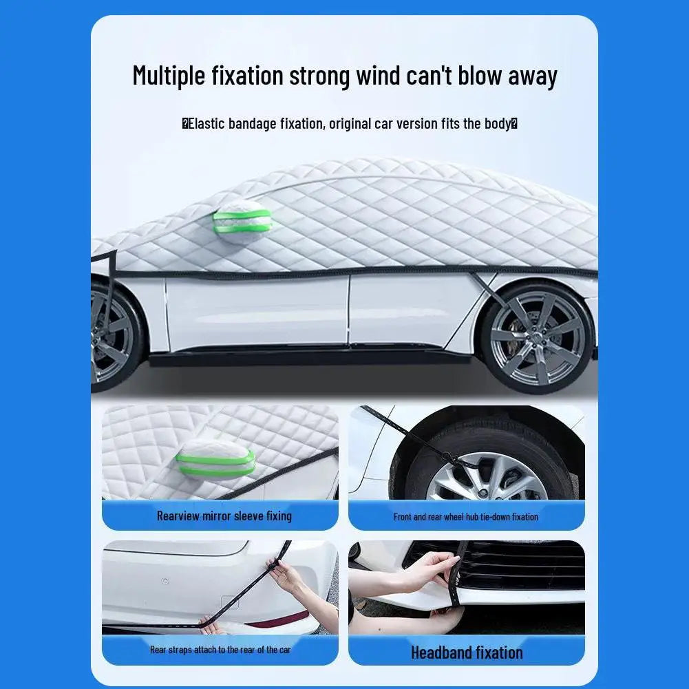 Outdoor car cover, waterproof, four-season windshield protector, hail protection, snow cover, sunshade, frost protection pieces