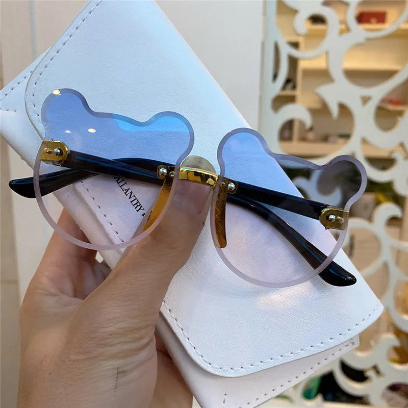 Lunettes de soleil en forme d'ours pour enfants, lunettes de soleil de dessin animé pour enfants, lunettes anti-absorbe ouissement pour garçons, lunettes de conducteur de lunettes de soleil carillon pour filles