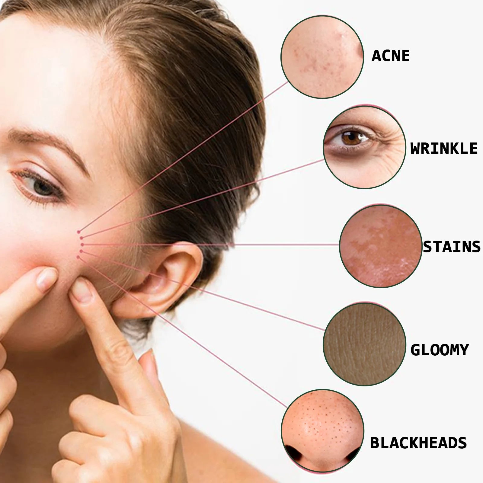 Sérum pour le visage, rétrécissement des pores, extrait de racine de réglisse, huile essentielle, Anti-acné, contrôle de l'huile des rides, points noirs, liquide, soin du visage