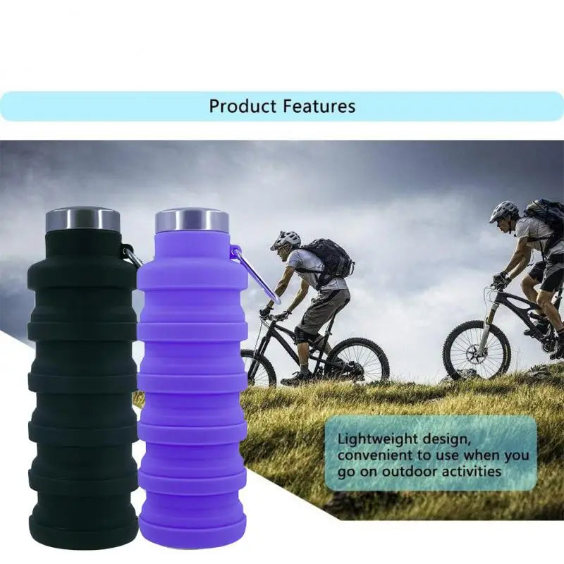 1pc Pliable Bouteille D'eau, Réutilisable Sans BPA Silicone Pliable Bouteilles Portable De Noël Cadeaux, Thanksgiving Cadeaux