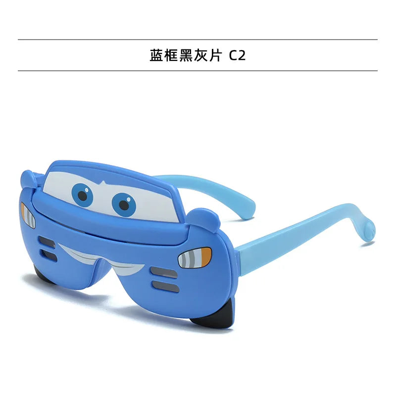 Dessin animé voiture fête polarisé enfants lunettes de soleil lunettes enfants voiture Flip couverture lunettes enfant doux protéger ombre lunettes UV400 Oculos