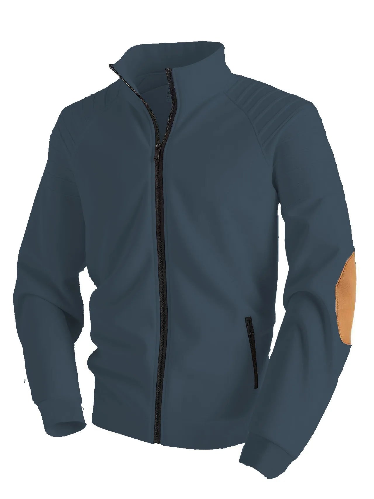 New fashionable men's jacket – solid color long-sleeved casual coat with pleated sleeves, suitable for spring and autumn seasons.