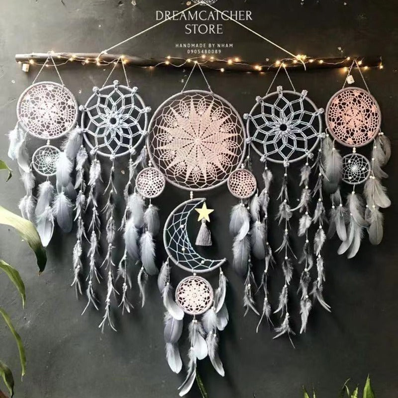 5-piece/set Boho dreamcatcher home decor macrame dreamcatcher wall hangings moon Ramadan dreamcatcher children's nursery ornament