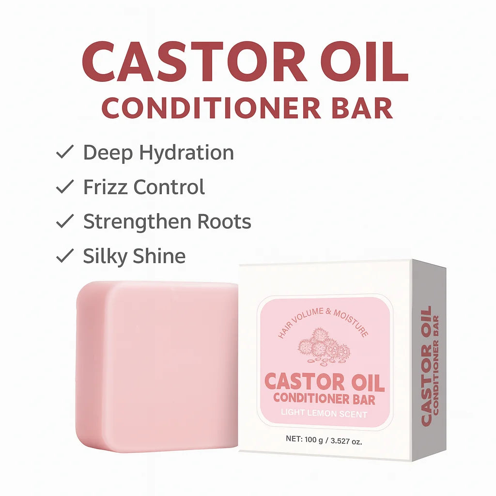 Barre revitalisante à l'huile de ricin, 100g, Anti-frisottis, nourrissante et apaisante, contrôle de l'huile, pour tous les Types de cheveux, hydratant