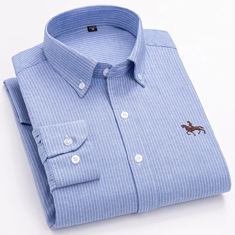 2024 mode hommes travail affaires marque Chemise hommes Plaid coton tenue décontractée chemises coupe ajustée à manches longues boutonné Chemise Homme