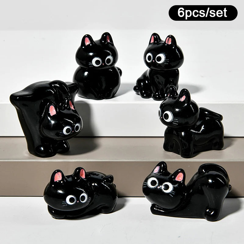New Miniature Cartoon Cat Figurine, Resin Micro Landscape, Home Ornaments, Cute Kitten, Office Room Decoration