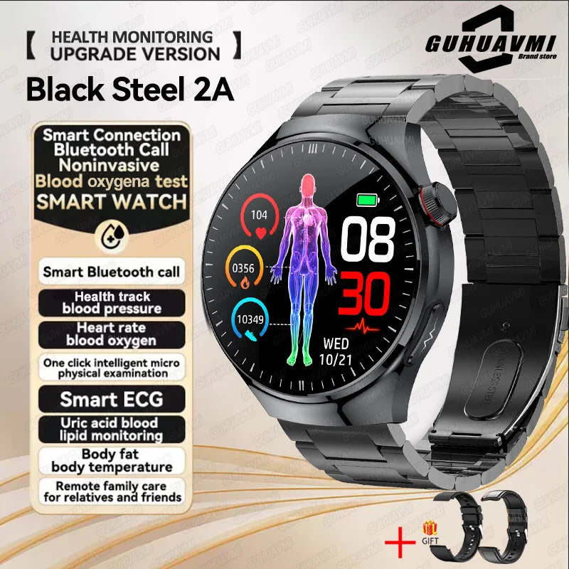 Nouvelle surveillance de la santé montre intelligente examen physique santé Wacth pression artérielle ECG + PPG Sport appel Smartwatch pour Android iOS