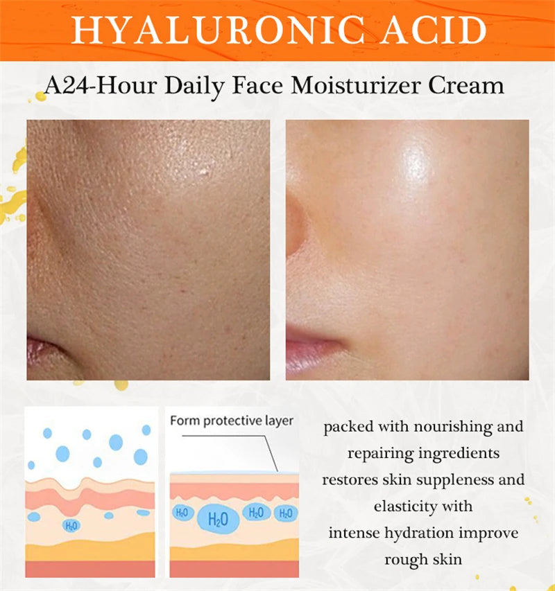 Crème éclaircissante pour le visage à la vitamine C, hydratante, émolliente, élimination des taches foncées, raffermissante, Anti-vieillissement, réparation, soins pour la peau