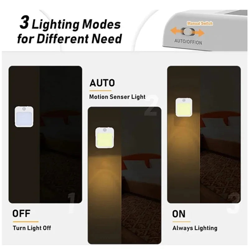 Lampe de chevet LED pour enfants, veilleuse avec prise US/EU, capteur de mouvement intelligent, applique murale pour la maison, adaptée au couloir