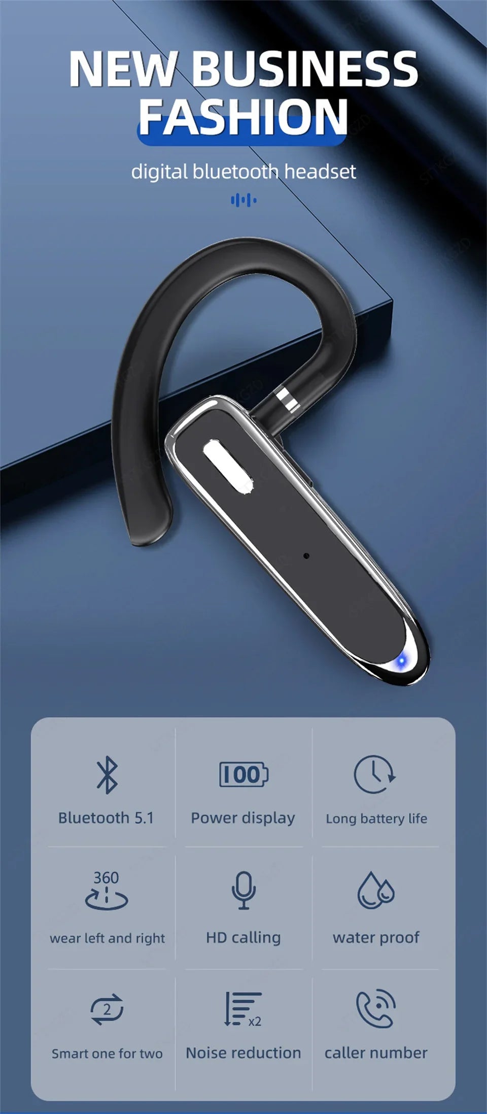 Casque sans fil Bluetooth écouteur avec microphon ENC suppression du bruit mains libres parlant casque affaires Auriculares conduite