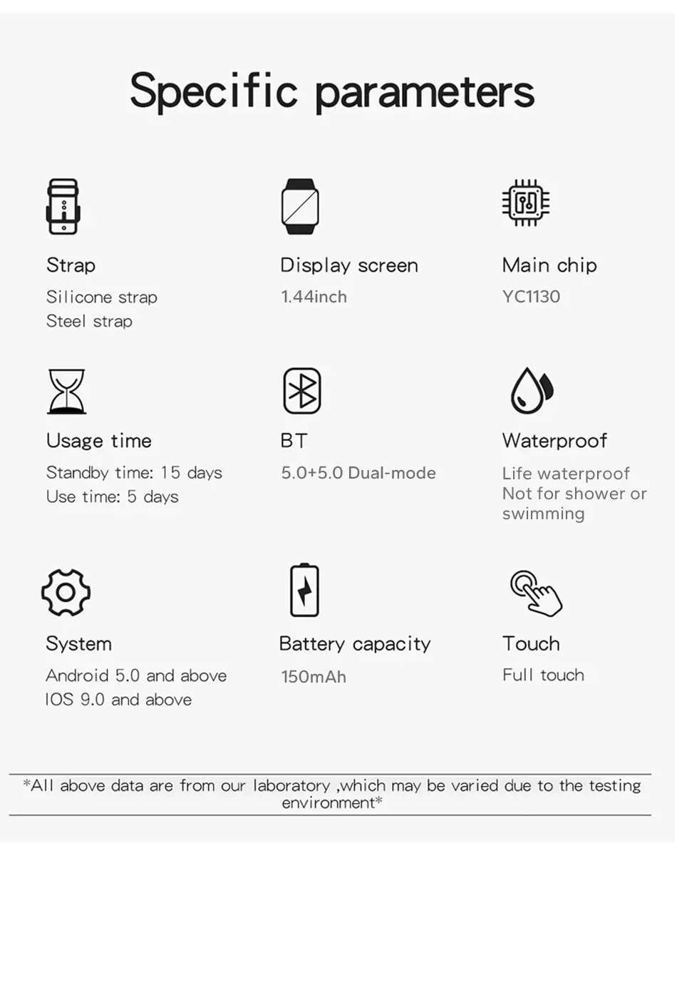 Montre intelligente pour téléphone android. Écran couleur 1,44 pouces, entièrement tactile, appel Bluetooth, montre intelligente, charge magnétique