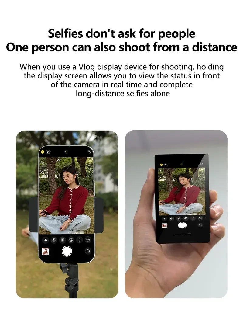 Écran de moniteur magnétique sans fil pour Smartphone Vlog, diffusion en direct, enregistrement vidéo, caméra arrière de téléphone, Selfie