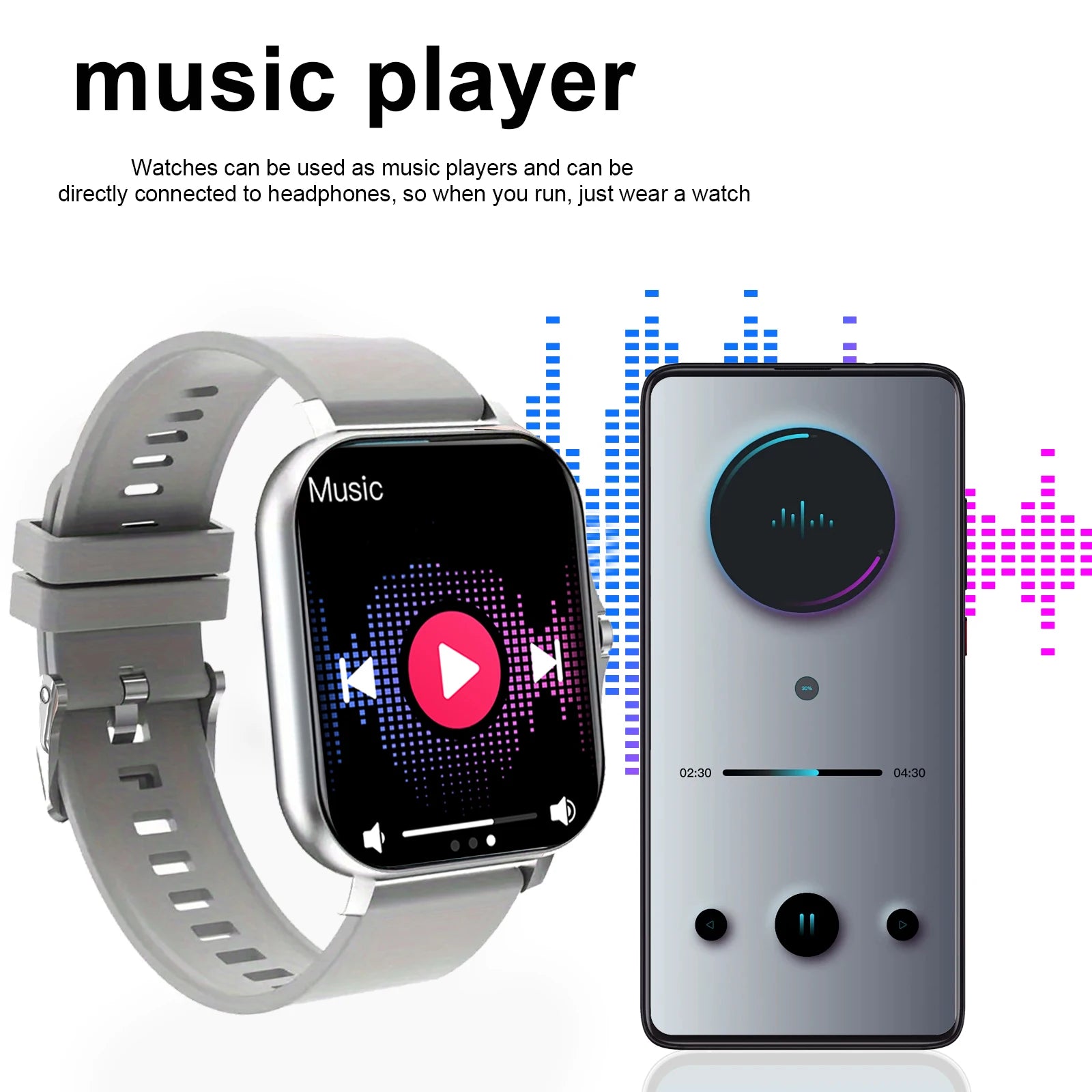 Montre intelligente, appel/cadran sans fil, rappels d'application multiples, adaptée aux hommes et aux femmes, montre de sport, Compatible avec IPhone/Andrio