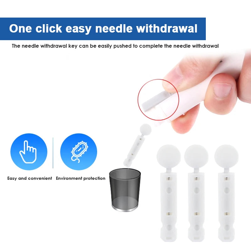Kit de lancettes stériles pour stylo 28G, 50 pièces, aiguilles jetables pour mesurer le niveau du sucre dans le sang, accessoires médicaux pour le diabète