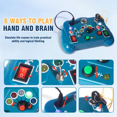 Planche occupée, interrupteur de lumières Led, jouets sensoriels Montessori, Puzzle électrique Portable, jouet éducatif précoce, cadeau pour enfants en bas âge