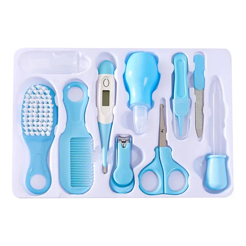 Soins de santé des cheveux thermomètre brosse de toilettage tondeuse anneau de dentition brosse à dents Kit bébé essentiels 10 pièces bébé coupe-ongles ensemble de soins enfant
