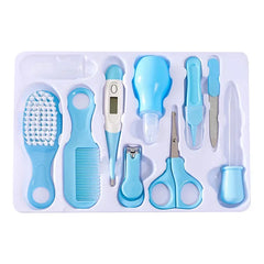 Soins de santé des cheveux thermomètre brosse de toilettage tondeuse anneau de dentition brosse à dents Kit bébé essentiels 10 pièces bébé coupe-ongles ensemble de soins enfant