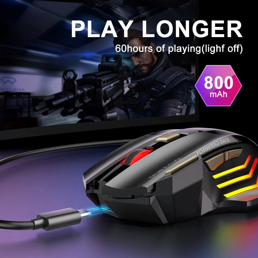 7 boutons souris sans fil Rechargeable souris de jeu souris d'ordinateur ergonomique pour ordinateur PC Gamer souris accessoires d'ordinateur portable