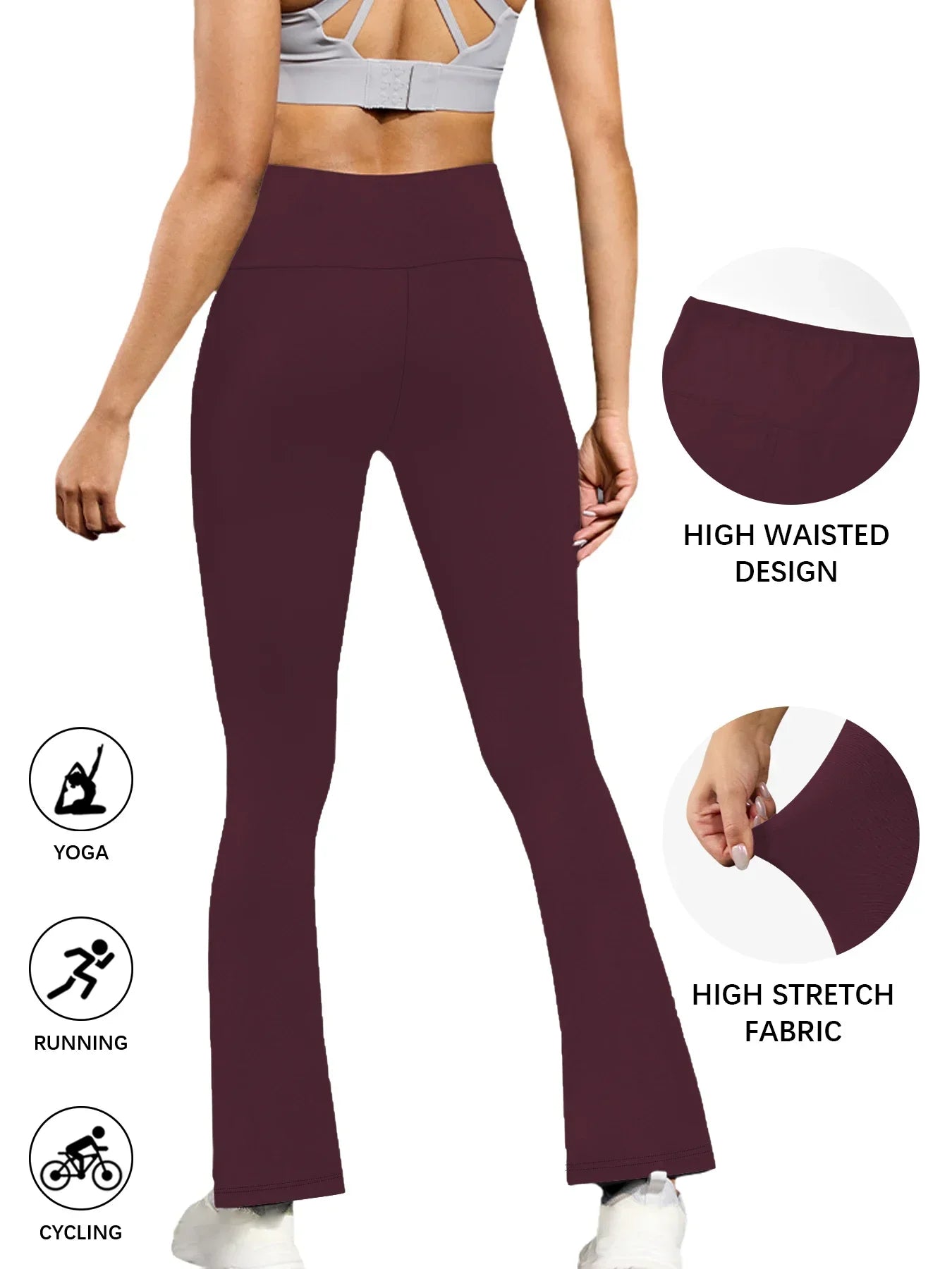 Pantalon évasé Super doux pour femmes, taille haute, contrôle du ventre, Leggings de Yoga, bas de cloche