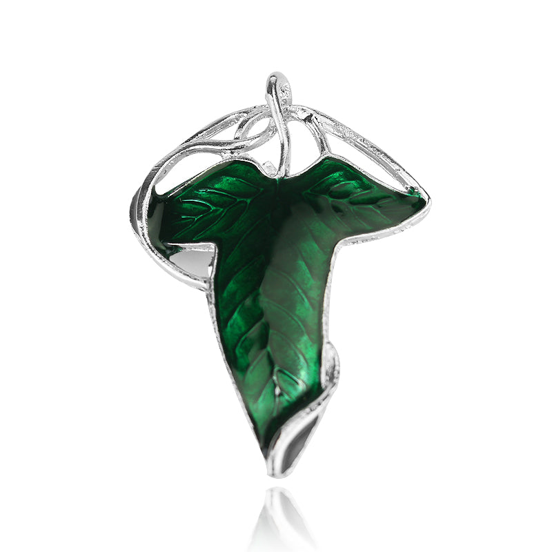 Green leaf elf brooch of Lorien, Tolkien Galadriel Legolas Frodo Baggins Aragorn tree enamel badge film jewelry wholesale
