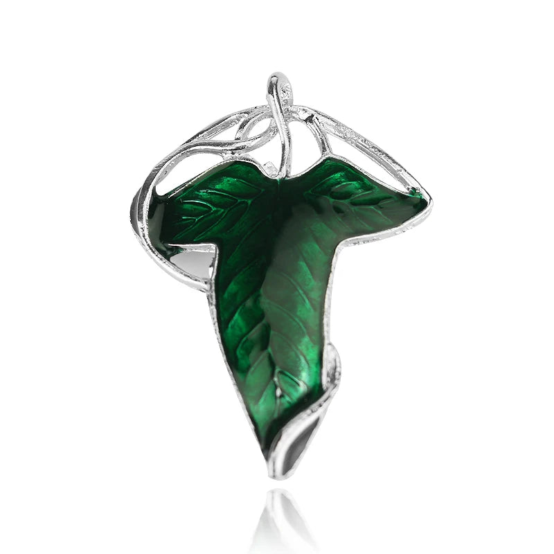Green leaf elf brooch of Lorien, Tolkien Galadriel Legolas Frodo Baggins Aragorn tree enamel badge film jewelry wholesale
