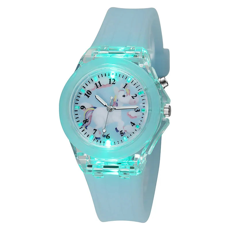 UTHAI C22 montre pour enfants montres brillent la nuit Quartz horloge numérique bracelet en Silicone mignon filles école primaire
