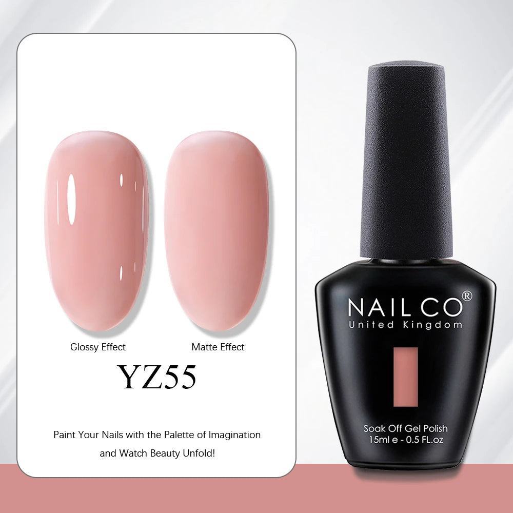 NAILCO 15ml Vernis à ongles Gel Vernis Semi Permanent UV Gel Vernis manucure Vernis Nail Art Nude Gel Poliish
