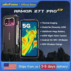 Ulefone Armor 27T Pro 5G THERMAL BY FLIR ®   Téléphone robuste Android 14 10600mAh Smartphone 64MP 6,78" 24GB + 256GB Téléphone portable NFC