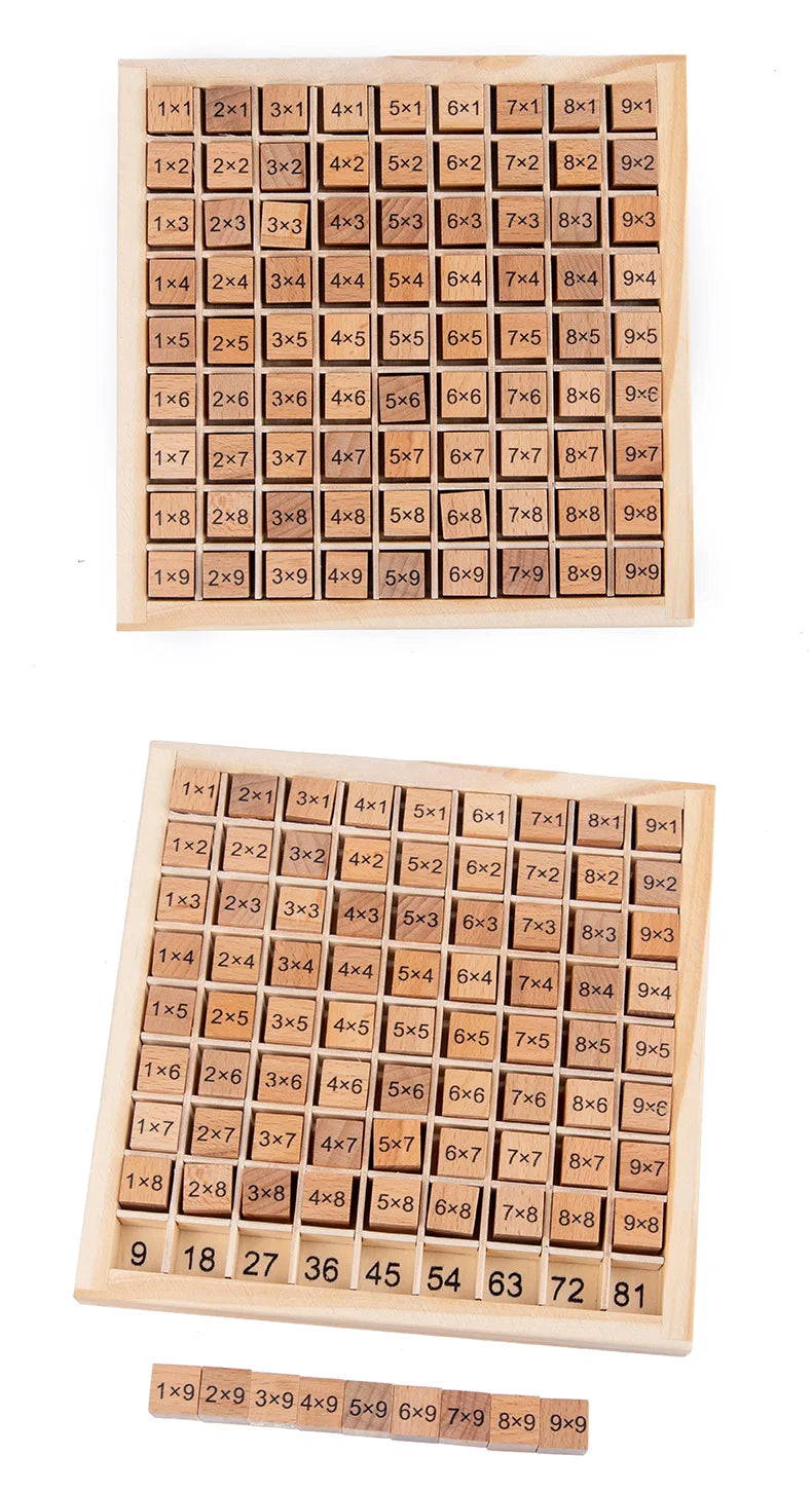 Jouets éducatifs en bois Montessori pour enfants, jouets pour bébés, Table de Multiplication 99, mathématiques préscolaires, arithmétique, outils pédagogiques, cadeau